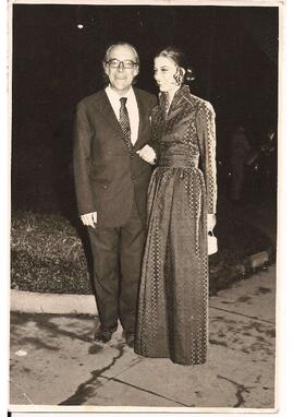 Sergio Magnani com a bailarina Noemi Gelape. Foto com dedicatória.