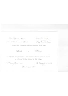 Convite de casamento de Paula e Flávio - 06/05/2000.