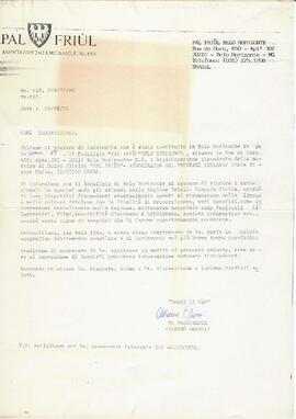 Associazion dai Emigranz Furlans. Albano Grassi, pres. e Statuto da Pal Friul - 18/06/1991.