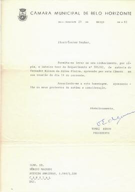 Presidente da Câmara, Vereador Tomaz Edson - 23/03/1982.