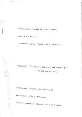 Provas de alunos de História da Música IV, Escola de Música da Universidade Federal de Minas Gerais.