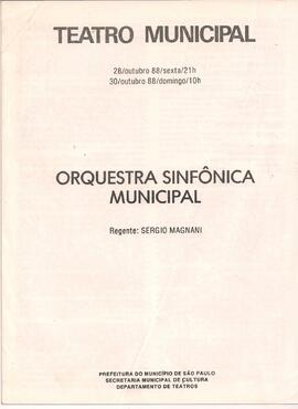 Sala Cidade de São Paulo. Orquestra Sinfônica Municipal, Coral Lírico e Coral Paulistano, solista...