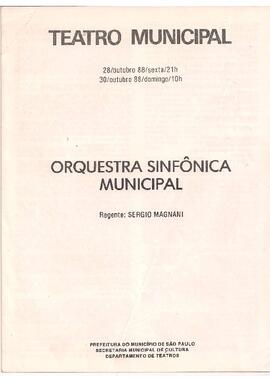 Sala Cidade de São Paulo. Orquestra Sinfônica Municipal, Coral Lírico e Coral Paulistano, solista Natan Schwartzman, violino.