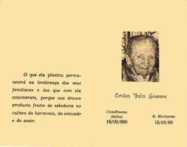 Cartão de D. Emília Falci Gaetani.