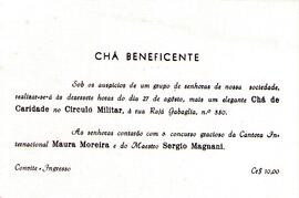 Chá Beneficente - Chá de Caridade no Círculo Militar. Maura Moreira e Maestro Sergio Magnani.