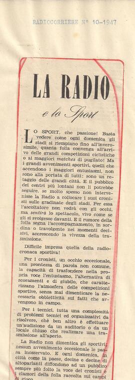 La Radio e lo Sport.