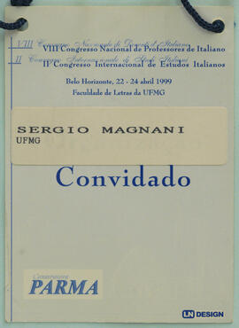 22-24 abril 1999 - Crachá de Sergio Magnani - convidado. VIII Congresso Nacional de Professores d...