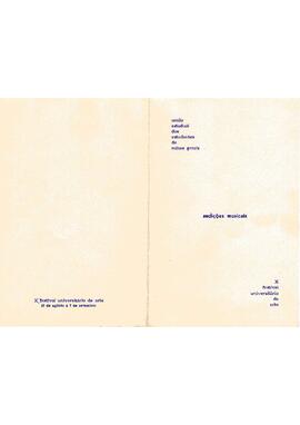 União Estadual dos Estudantes de Minas Gerais. Audições Musicais. X Festival Universitário de Arte. /08 a 07/09.