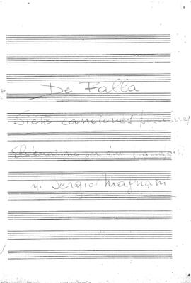 Transcrição para dois pianos de Siete Canciones Populares de Manuel De Falla, por Sergio Magnani.