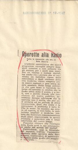 Operette alla Radio.