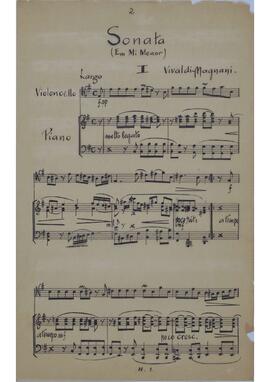 Sonata (em Mi Menor). Violoncello e Piano. Vivaldi-Magnani