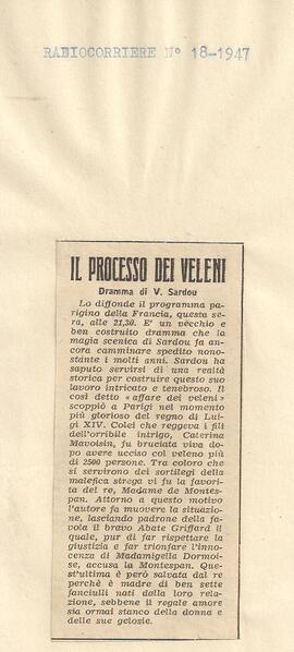 Il processo dei velleni, drama di V. Sardou.