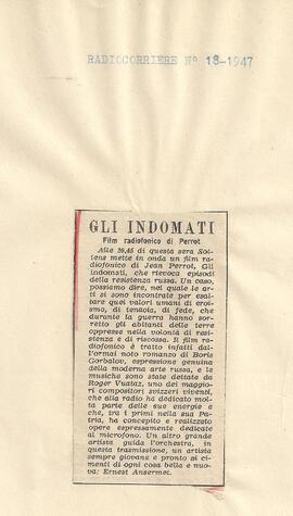 Gli Indomatti, film radiofonico di Perrot.