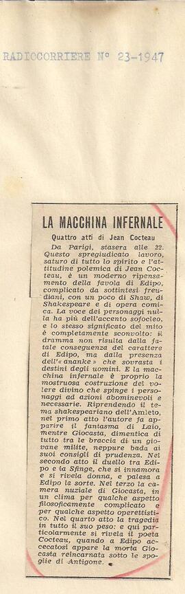 La Macchina Infernale, Jean Cocteau.