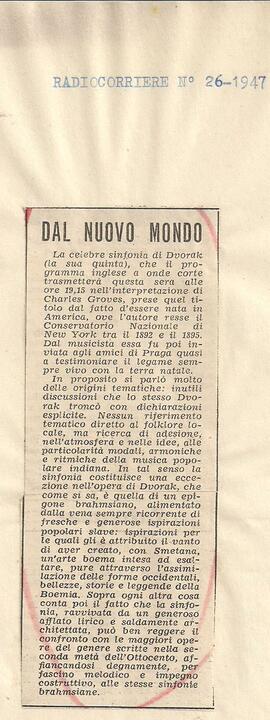Dal Nuovo Mondo, sinfonia di Dvorak.