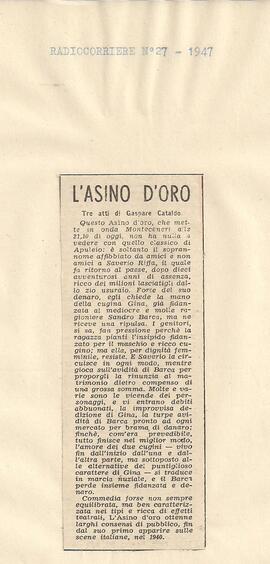L'Asino d'Oro di Gaspare Cataldo.