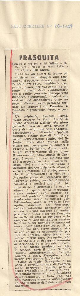 Frasquita, operetta.