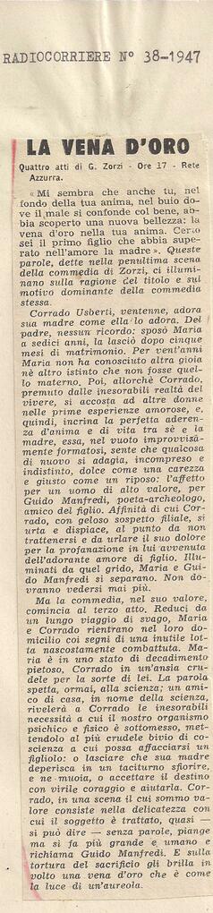 La Vena D'Oro, di G. Zorzi.