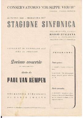 Orchestra Sinfonica di Radio Torino diretta da Paul van Kempen.