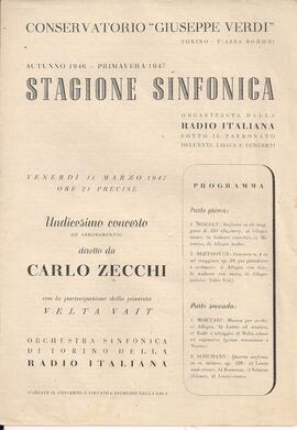 Orchestra Sinfonica di Torino della Radio Italiana diretta da Carlo Zecchi. Con la partecipazione...