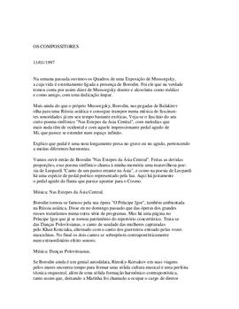 Compositores russos: Borodin e Rimsky-Korsakov.