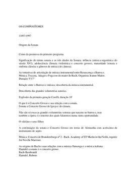 Tentativas de articulação da música instrumental entre a Renascença e o Barroco. Voz Humana: A voz de Soprano.