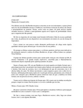 Beethoven e música instrumental: Sonatas.