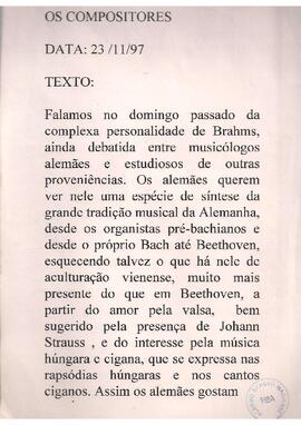 Brahms: Sinfonias e Concertos. Música em Minas Gerais: Ernesto Nazareth por Tânia Mara Lopes Cançado.