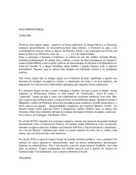 Músicas inspiradas pelo Carnaval.