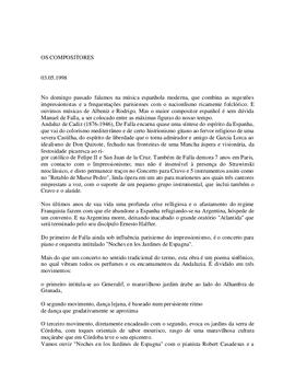 Música espanhola: Manuel de Falla.