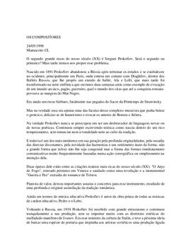 Prokofieff: outras obras.