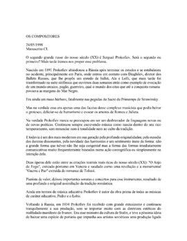 Prokofieff: outras obras.