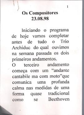 Trio Archiduc. Panorama da ópera: Don Giovanni de Mozart.