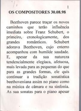 Schubert: música de câmera. Ópera: o Singspiel – Mozart:  A Flauta Mágica.