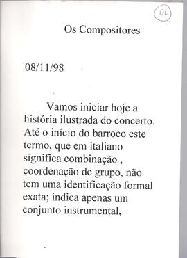 A história ilustrada do Concerto, 1º dia: Corelli, Bomporti, Vivaldi e Haendel.