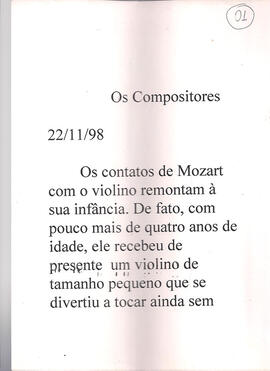 Concertos (continuação): Mozart.