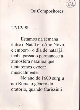A Música e o Natal: Corelli e Bach. Canções natalinas.