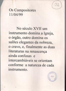 O Órgão, o Cravo e o Clavicórdio: Sonatas de Scarlatti e Couperin.