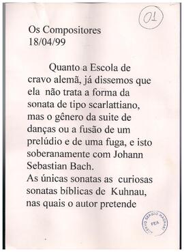 J.S. Bach: Prelúdio e Fuga nº1, 2 e 4.