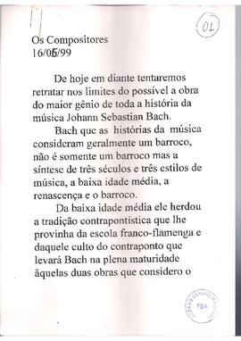 Bach: Concerto Brandemburguês nº 1 e Concerto para 2 violinos e cordas. Paisagens Musicais: Rimsky-Korsakov Capricho Espanhol.