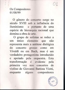 Gênero Concerto: Mozart. Paisagens Musicais: Dvorak Danças nº 2 e 6.