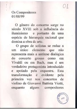 Gênero Concerto: Mozart. Paisagens Musicais: Dvorak Danças nº 2 e 6.