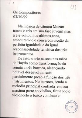 Música de Câmera de Mozart. Retratos étnicos musicais: Grieg Concerto em lá menor para piano e or...