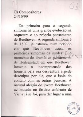 Beethoven: Sinfonia nº 2. Retratos Musicais: Rússia – Stravisnky Sagração da Primavera, 2ª parte.