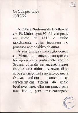 Beethoven: 8ª Sinfonia. Rossini: Abertura Guilherme Tell.