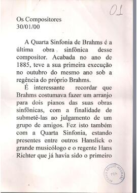 Brahms: 4ª Sinfonia e 3 Lieder.