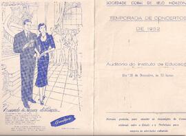 Sociedade Coral de Belo Horizonte. Temporada de Concertos de 1952. Lobo de Mesquita: Antiphona de...