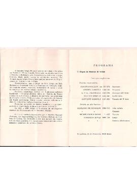 História da Música italiana. A Literatura do Teclado. 5 Conferências-concertos em língua portuguesa. Maestro Sergio Magnani. Istituto Italiano Di Cultura in Portogallo. Lisboa - 25/02 a 11/03/1969.