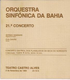 Teatro Castro Alves. 21º Concerto. Concerto em prol dos flagelados da seca do Nordeste. Orquestra...