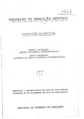 Manhãs Musicais da Fundação de Educação Artística - 29/09/1963